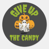 Geef het Snoep Halloween op Ronde Sticker (Voorkant)