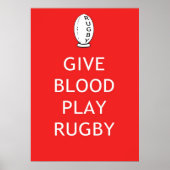 Geef het spel Rugby van het Bloed Poster (Voorkant)