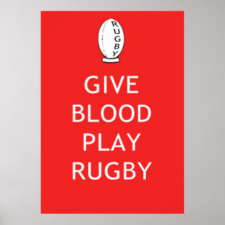Geef het spel Rugby van het Bloed Poster
