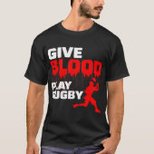 Geef het spel Rugby van het Bloed T-shirt (Voorkant)