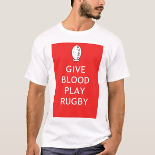 Geef het spel Rugby van het Bloed T-shirt
