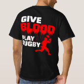 Geef het spel Rugby van het Bloed T-shirt (Achterkant)