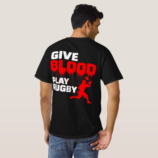 Geef het spel Rugby van het Bloed T-shirt (Achterkant volledig)