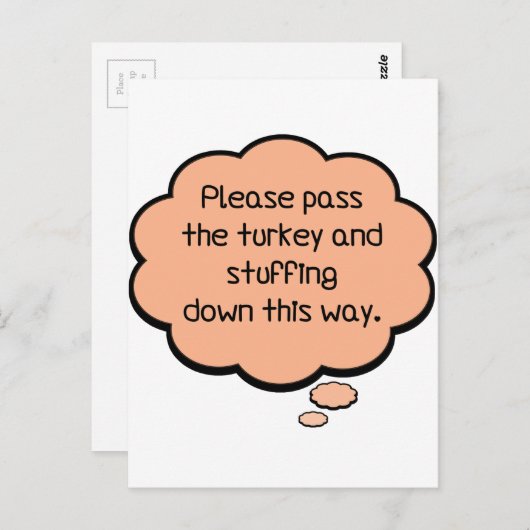 Geef het Turkije en het stuwen. Briefkaart (Voorkant / Achterkant)