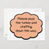 Geef het Turkije en het stuwen. Briefkaart (Voorkant / Achterkant)