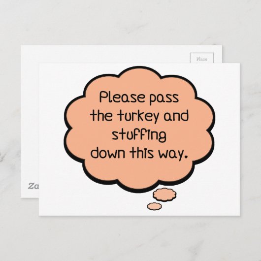 Geef het Turkije en het stuwen. Briefkaart (Voorkant / Achterkant)