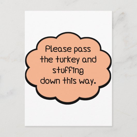 Geef het Turkije en het stuwen. Briefkaart (Voorkant)