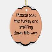 Geef het Turkije en het stuwen. Keramisch Ornament (Rechts)