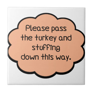 Geef het Turkije en het stuwen. Tegeltje