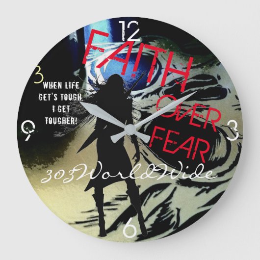 "GEEF HET VERHAAL OVER. " ROUND WALL CLOCK 4 HER! GROTE KLOK (Voorkant)