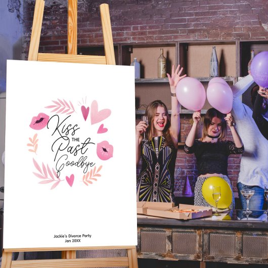 Geef het verleden een afscheidskus Scheidingsfeest Poster