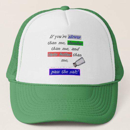 Geef het zout door trucker pet (Voorkant)