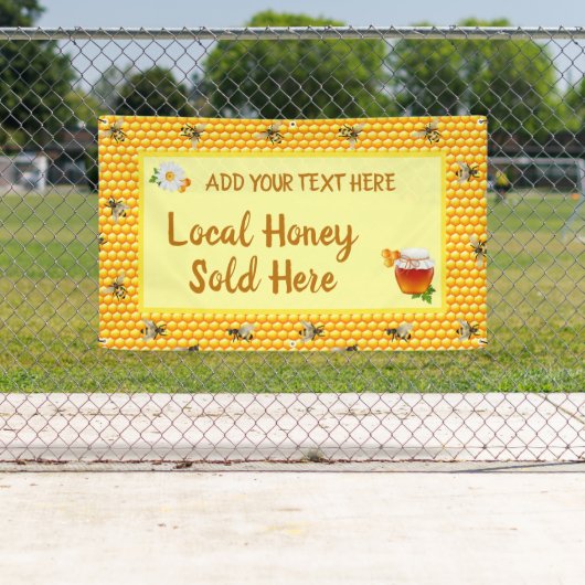 Geef hier de lokale honing van de honingliefhebber spandoek (Insitu)