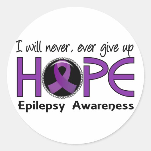 Geef hoop 5 Epilepsie nooit op Ronde Sticker (Voorkant)