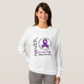 Geef Hope Epilepsy nooit op T-shirt (Voorkant volledig)