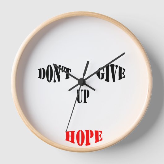 Geef Hope Wall Clock Natural Wood Lijst niet op (Voorkant)