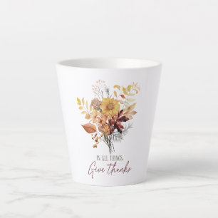 Geef in alle dingen Bedankt - Herfstbloemenboeket Latte Mok