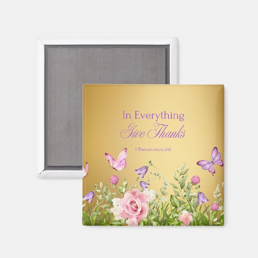 Geef in alles Bedankt - 1 Thess. 5:18 Magneet (Voorkant / Achterkant)