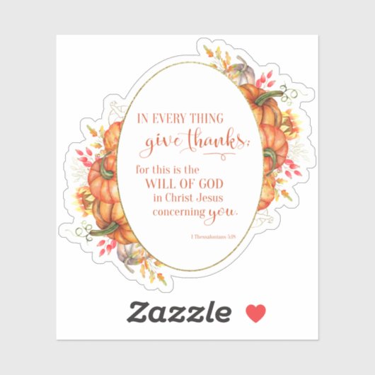 Geef in elk ding Bedankt krans Sticker (Vel)