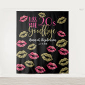 geef je 20'er vaarwel foto prop virtuele party wandkleed (Voorkant)