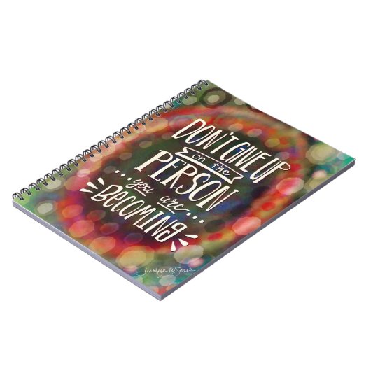 Geef je aanmoediging  trendy niet op notitieboek (Linkerzijde)