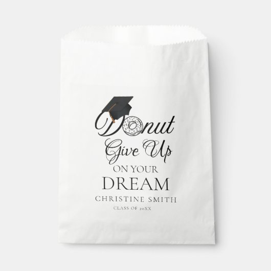 Geef je droom Afstuderen donut op Bedankzakje (Voorkant)