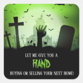 Geef je een hand-halloween Pop door Vierkante Sticker (Voorkant)