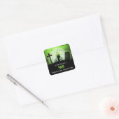Geef je een hand-halloween Pop door Vierkante Sticker (Envelop)