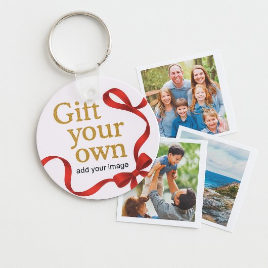 Geef Je Eigen Afbeelding Sleutelhanger Cadeau