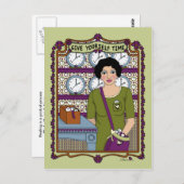 Geef je eigen Time_A_ Briefkaart (Voorkant / Achterkant)