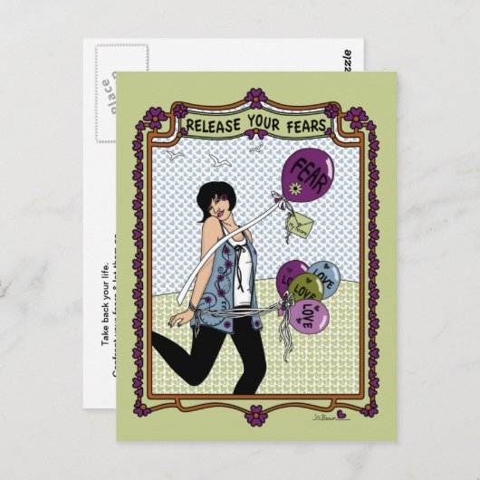 Geef je fears_A_ Briefkaart vrij (Voorkant / Achterkant)