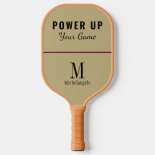 Geef je game meer kracht   Elegant Monogram Zand E Pickleball Paddle