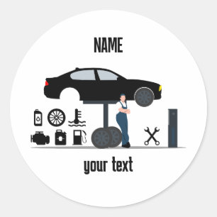 Geef je garage stijl een boost met een aangepast l ronde sticker