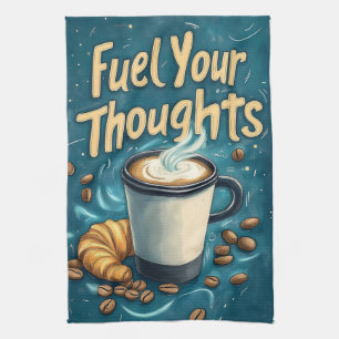 Geef je gedachten voeding met koffie en creativite theedoek