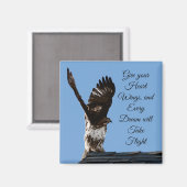 Geef je hartvleugels Inspirerend Hawk Foto Magneet (Voorkant / Achterkant)