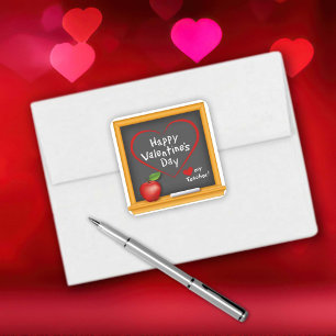 Geef je leraar een fijne Valentijnsdag! Vierkante Sticker