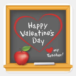 Geef je leraar een fijne Valentijnsdag! Vierkante Sticker
