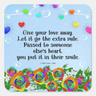 Geef je liefde weg stickers