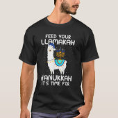 Geef je Llamakah Llama Hanukkah Costume Alpaca C T-shirt (Voorkant)