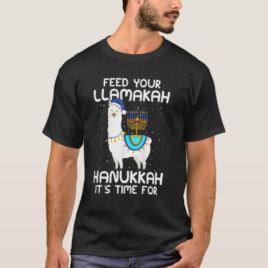 Geef je Llamakah Llama Hanukkah Costume Alpaca C T-shirt (Voorkant)