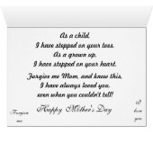 "GEEF JE OP WANNEER JE MOM NIET KON VERTELLEN"-kaa (Binenzijde Horizontaal (Onderkant))