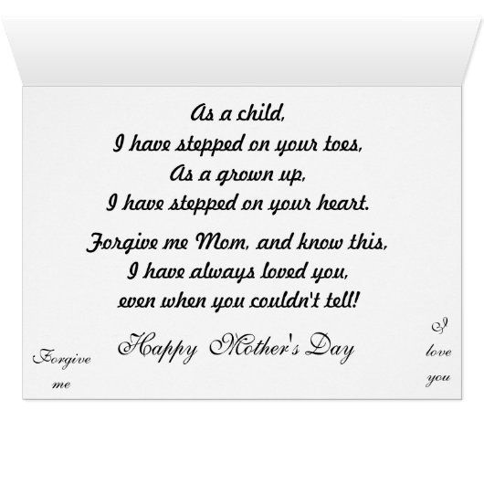 "GEEF JE OP WANNEER JE MOM NIET KON VERTELLEN"-kaa (Binenzijde Horizontaal (Onderkant))