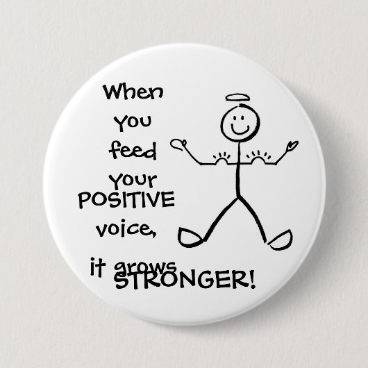 Geef je positieve stem - vergroot je spieren! ronde button 7,6 cm (Voorkant)