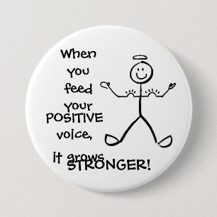 Geef je positieve stem - vergroot je spieren! ronde button 7,6 cm