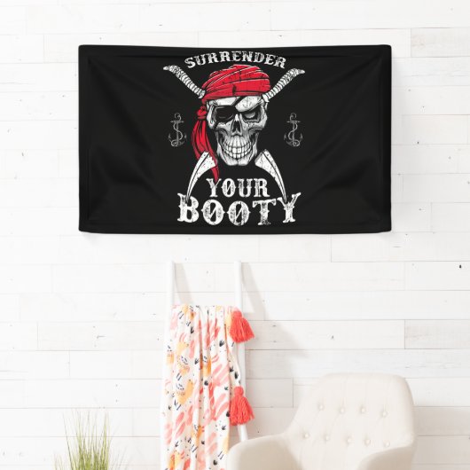 Geef je romige piraatschedel over spandoek (Insitu)