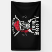 Geef je romige piraatschedel over spandoek (Verticaal)