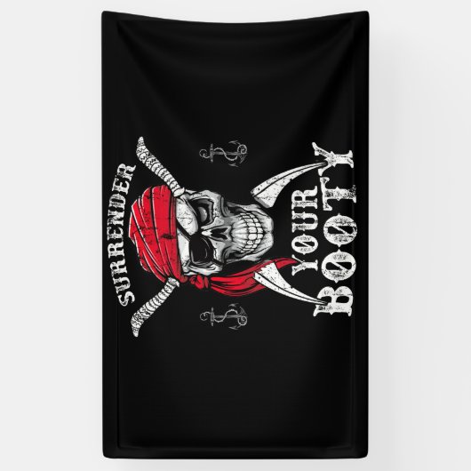 Geef je romige piraatschedel over spandoek (Verticaal)