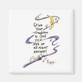 Geef je troebels aan God, maan en sterren kunst Magneet (Voorkant)