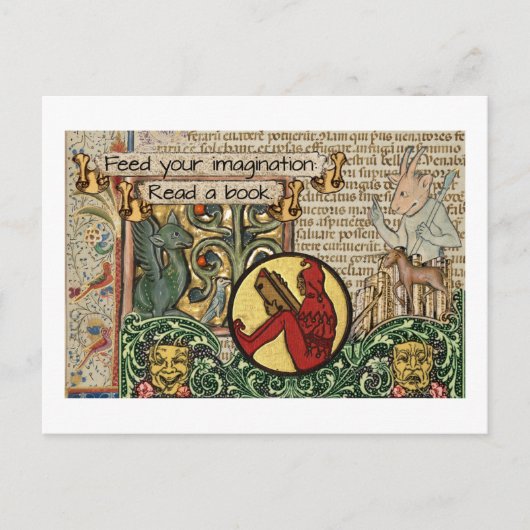 Geef je verbeelding: lees een boek briefkaart (Voorkant)