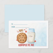 Geef je volledige melk en koekjes Valentijns Notitiekaartje (Voorkant / Achterkant)